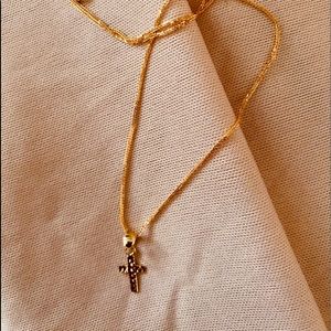 Real 18K gold Necklace with Cross pendant